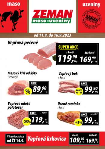 Leták ZEMAN maso-uzeniny - 11.9.2023 - 16.9.2023.