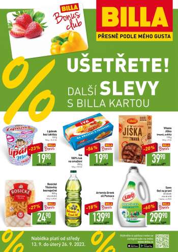 Leták BILLA - 13.9.2023 - 26.9.2023.