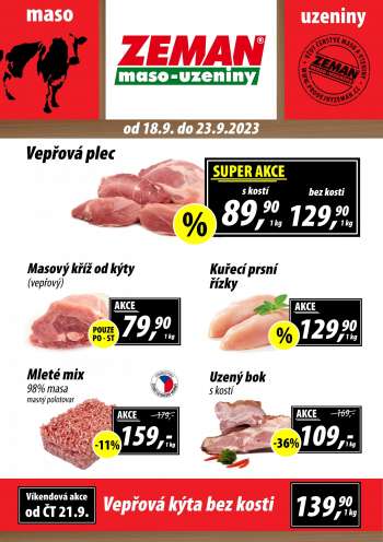 Leták ZEMAN maso-uzeniny - 18.9.2023 - 23.9.2023.