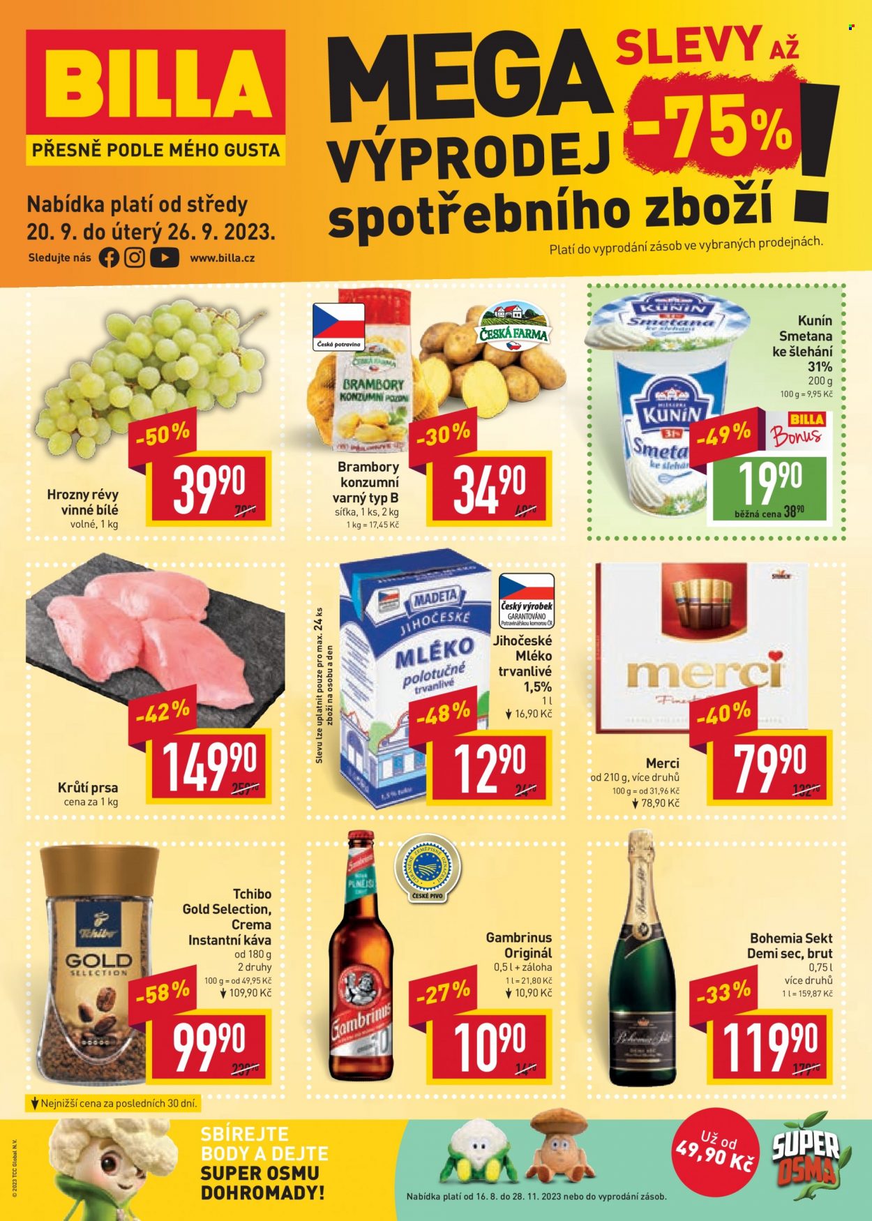 Leták BILLA - 20.9.2023 - 26.9.2023. Strana 1