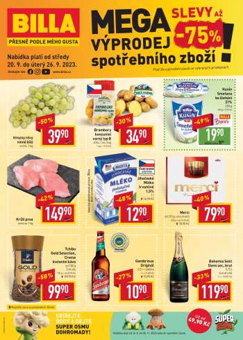 Leták BILLA - 20.9.2023 - 26.9.2023.