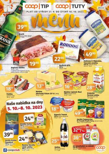 Leták coop TUTY - 27.9.2023 - 10.10.2023.