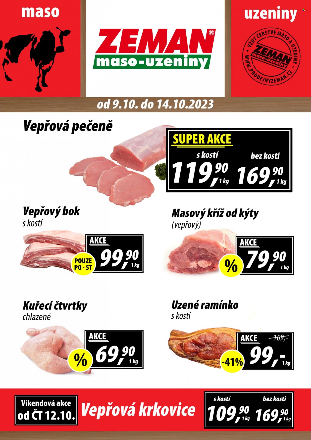 Leták ZEMAN maso-uzeniny. Strana 1