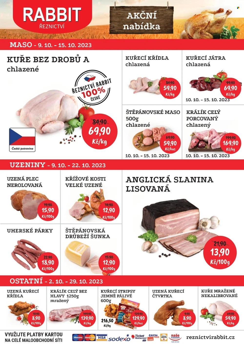 Leták RABBIT řeznictví - 9.10.2023 - 15.10.2023. Strana 1