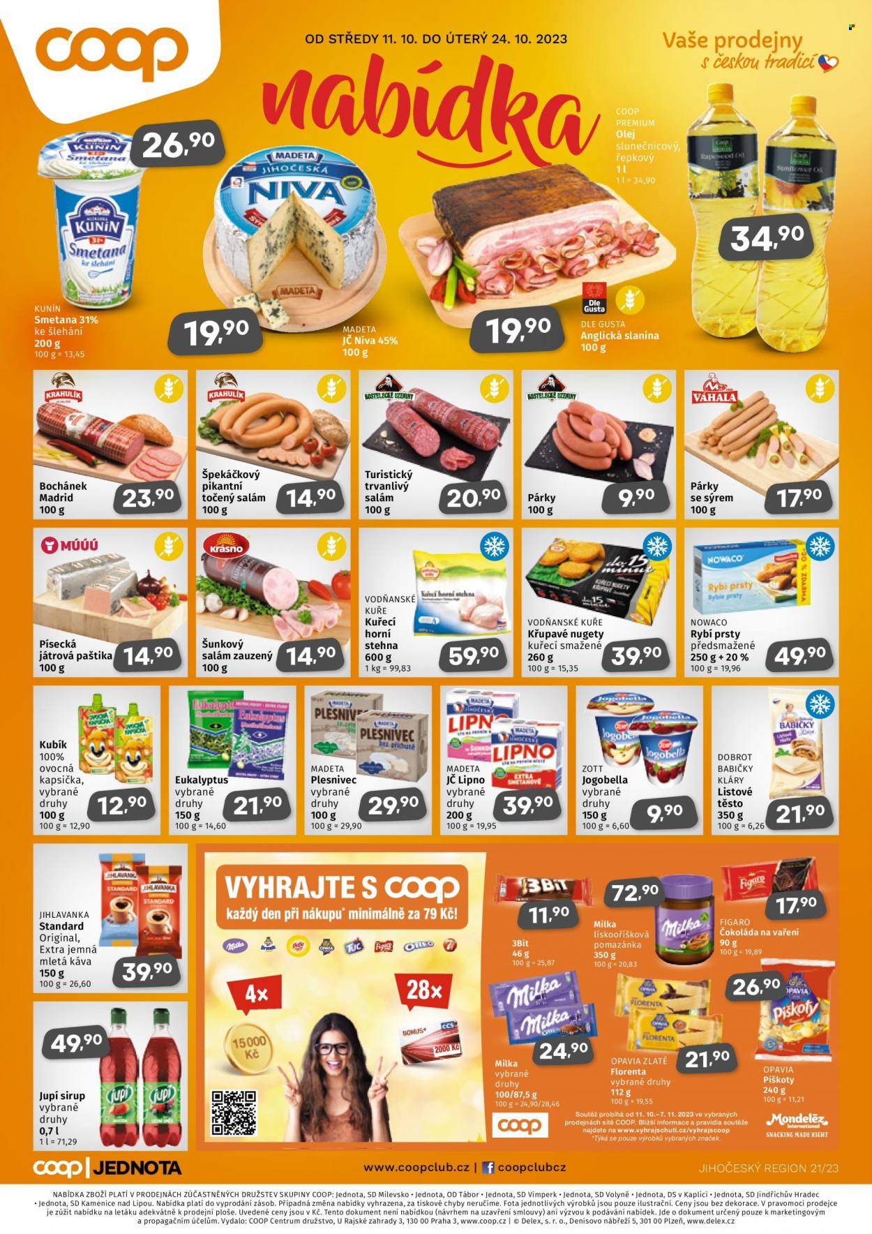 Leták coop JEDNOTA - 11.10.2023 - 24.10.2023. Strana 1