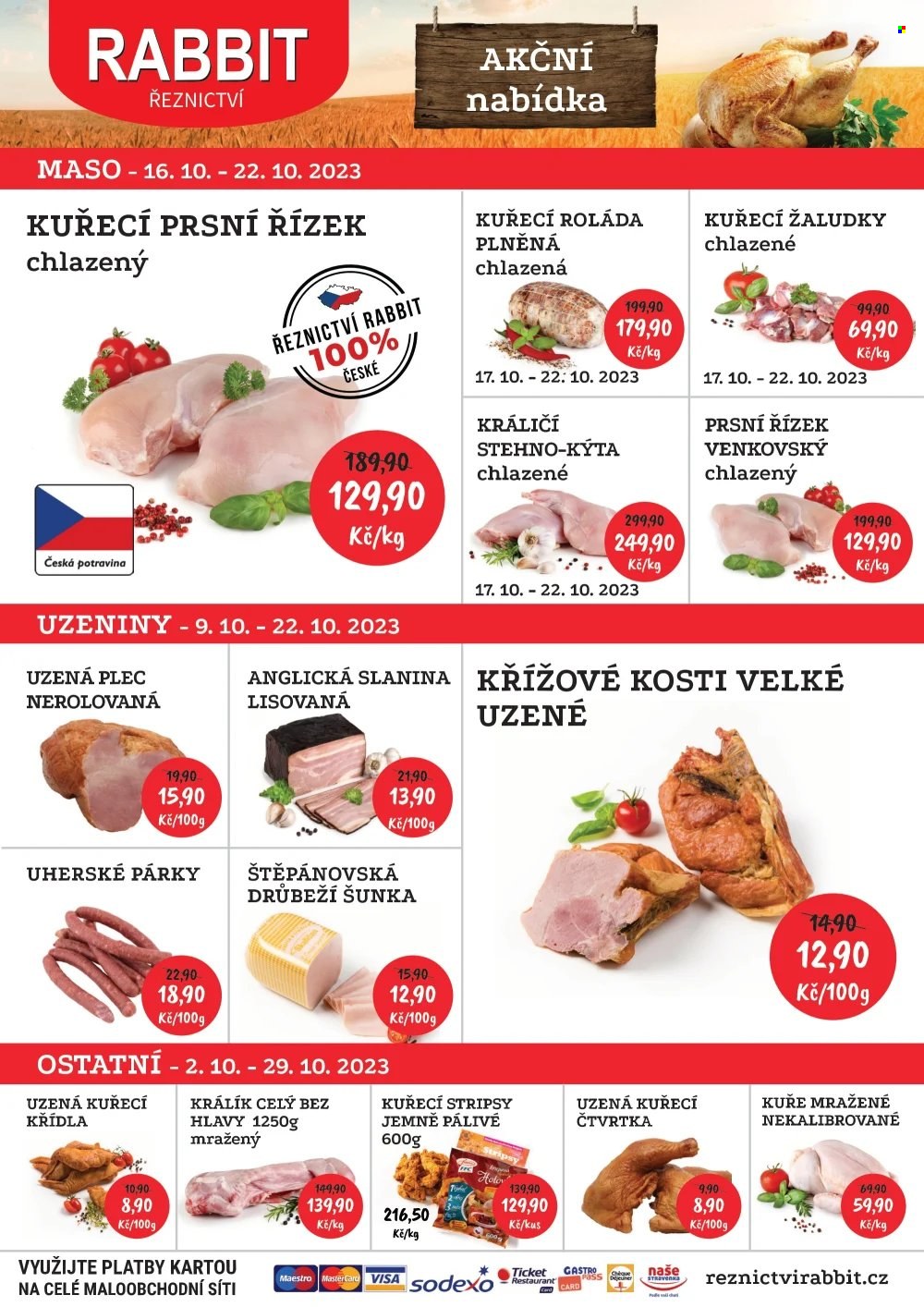 Leták RABBIT řeznictví - 16.10.2023 - 22.10.2023. Strana 1