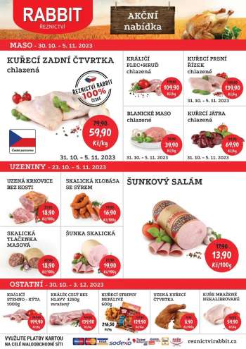 Leták RABBIT řeznictví - 30.10.2023 - 5.11.2023.