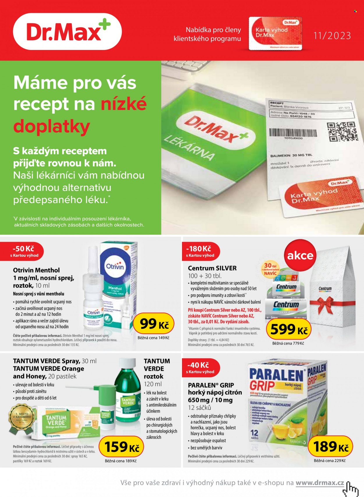 Leták Dr. Max - 1.11.2023 - 30.11.2023. Strana 1