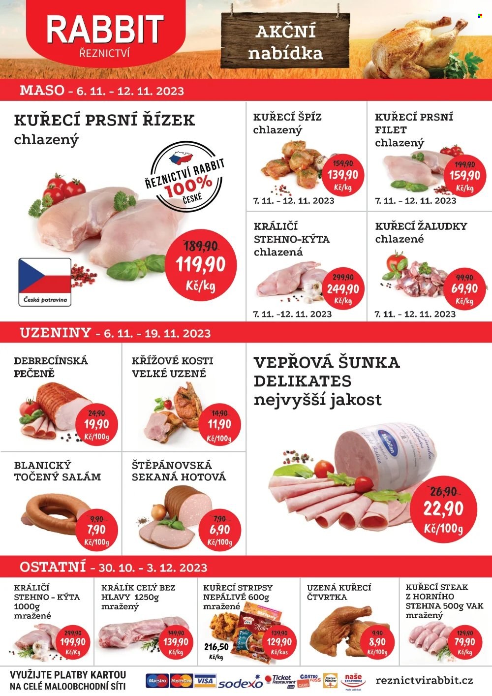 Leták RABBIT řeznictví - 6.11.2023 - 12.11.2023. Strana 1