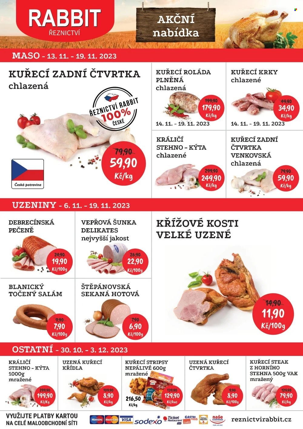 Leták RABBIT řeznictví - 13.11.2023 - 19.11.2023. Strana 1