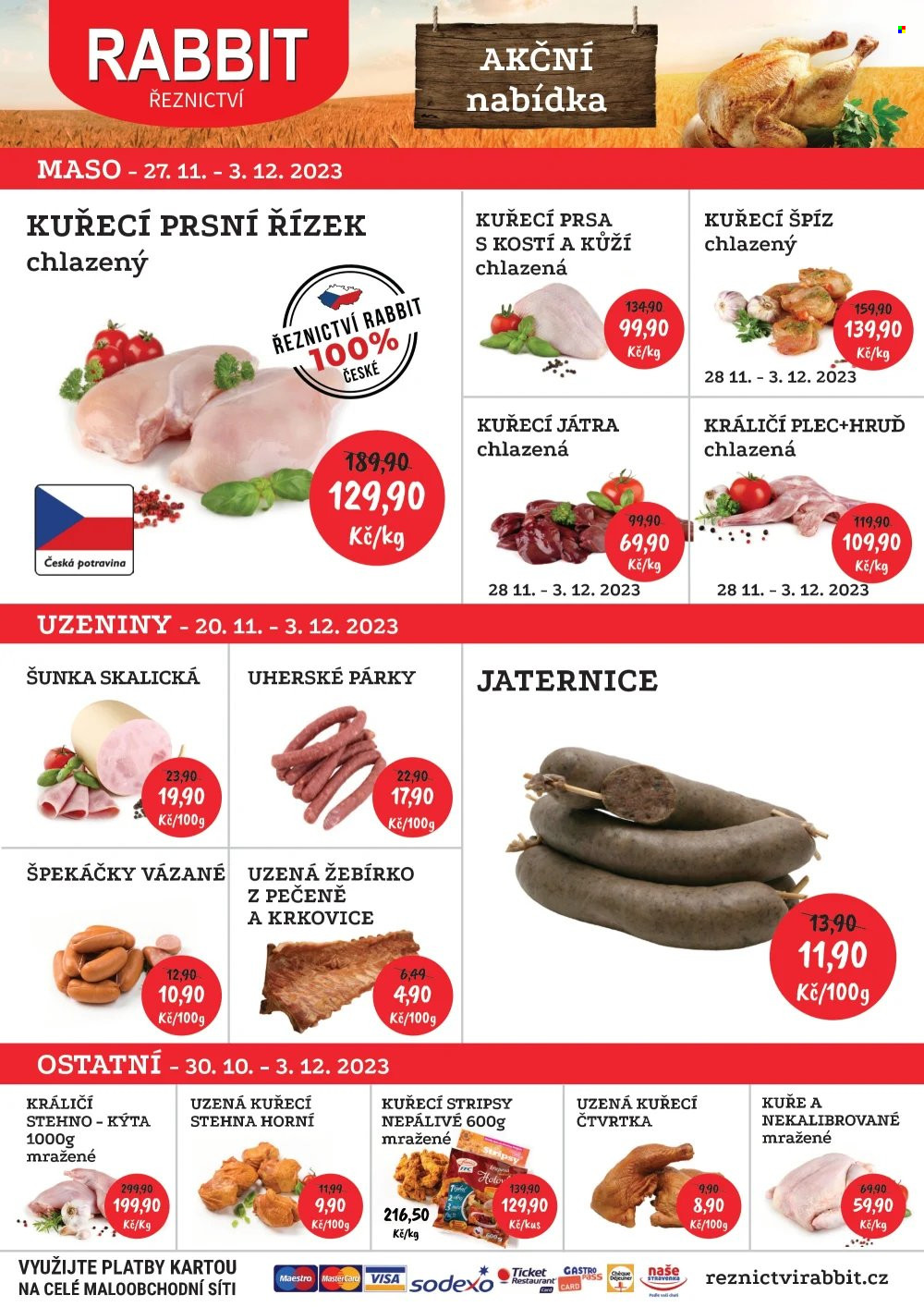 Leták RABBIT řeznictví - 27.11.2023 - 3.12.2023. Strana 1