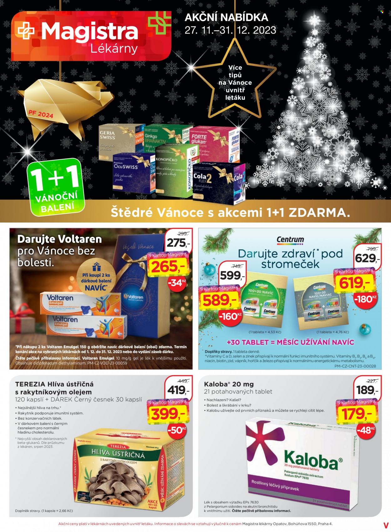 Leták Magistra Lékárny - 27.11.2023 - 31.12.2023. Strana 1
