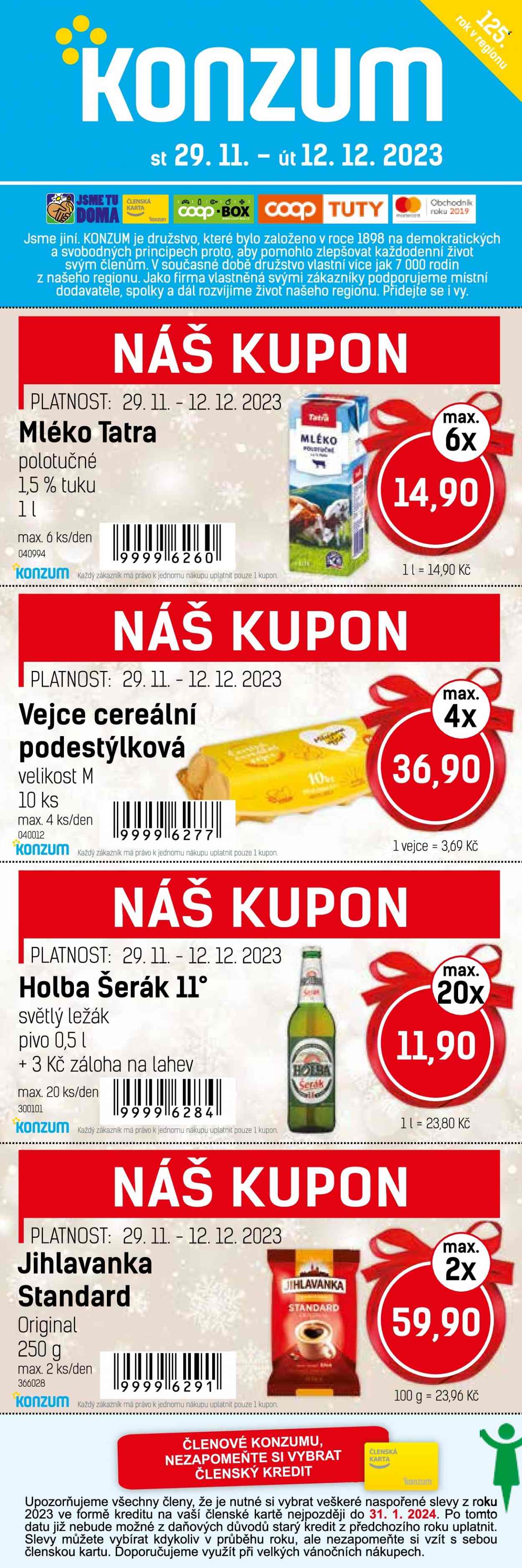 Leták Konzum - 29.11.2023 - 12.12.2023. Strana 1