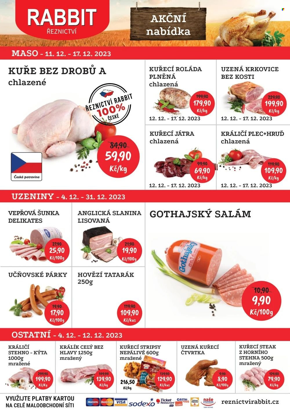 Leták RABBIT řeznictví - 11.12.2023 - 17.12.2023. Strana 1