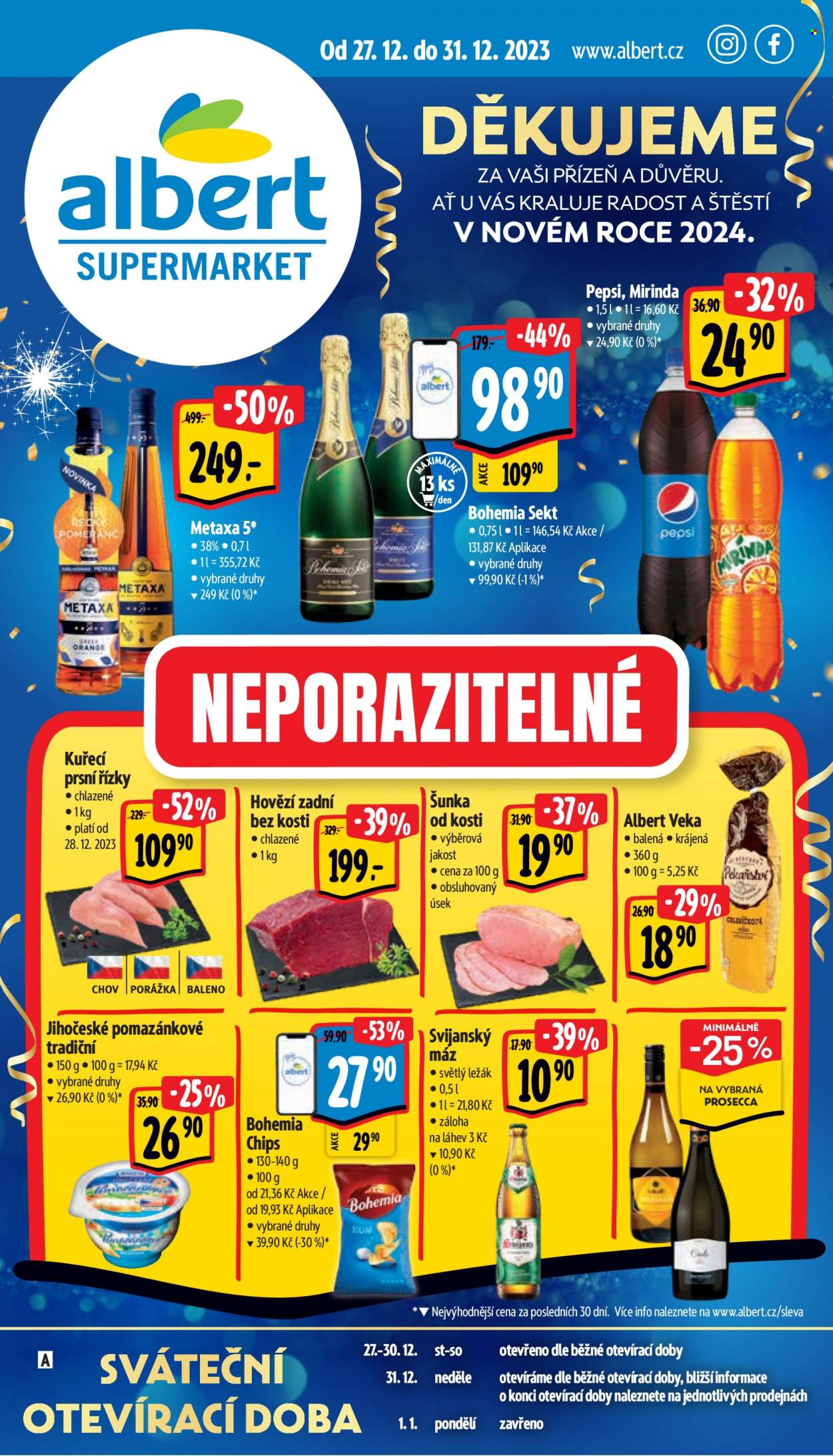 Leták Albert Supermarket - 27.12.2023 - 31.12.2023. Strana 1