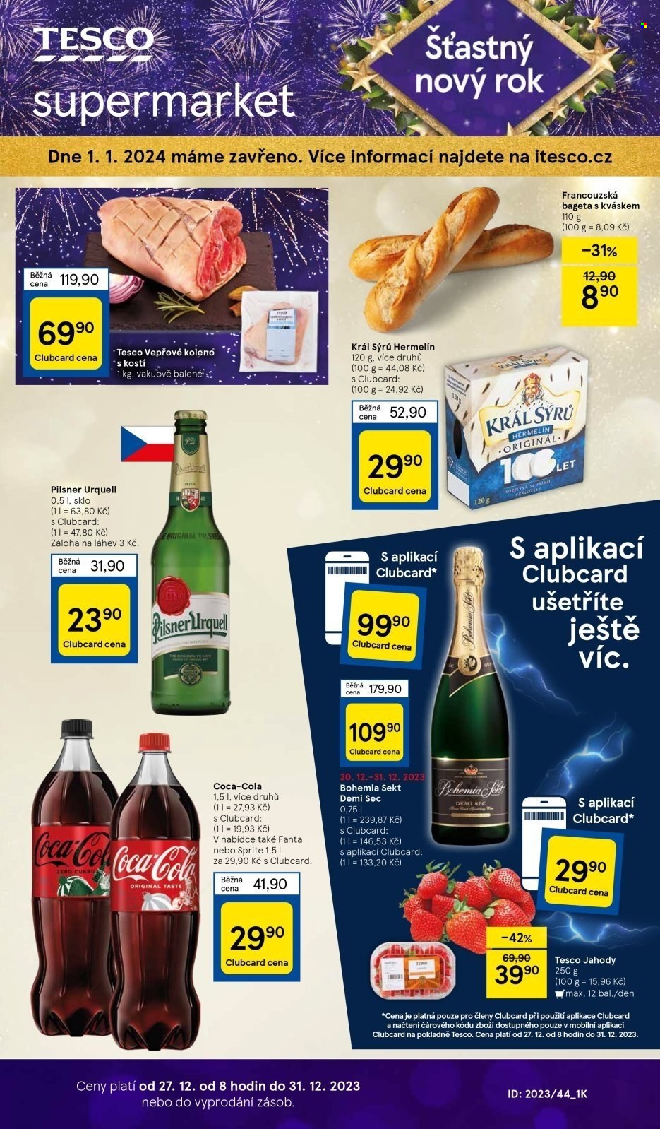 Leták TESCO supermarket - 27.12.2023 - 31.12.2023. Strana 1