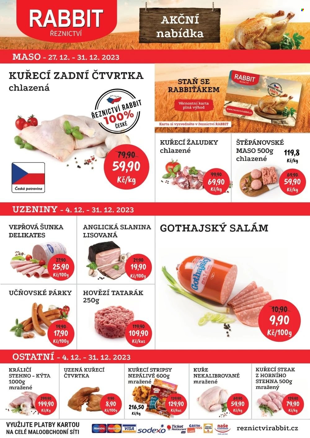 Leták RABBIT řeznictví - 27.12.2023 - 31.12.2023. Strana 1