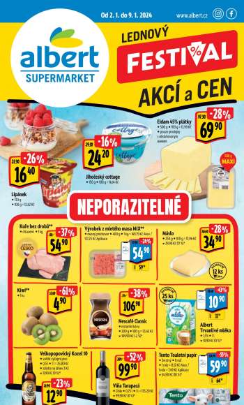 Leták Albert Supermarket - 2.1.2024 - 9.1.2024.