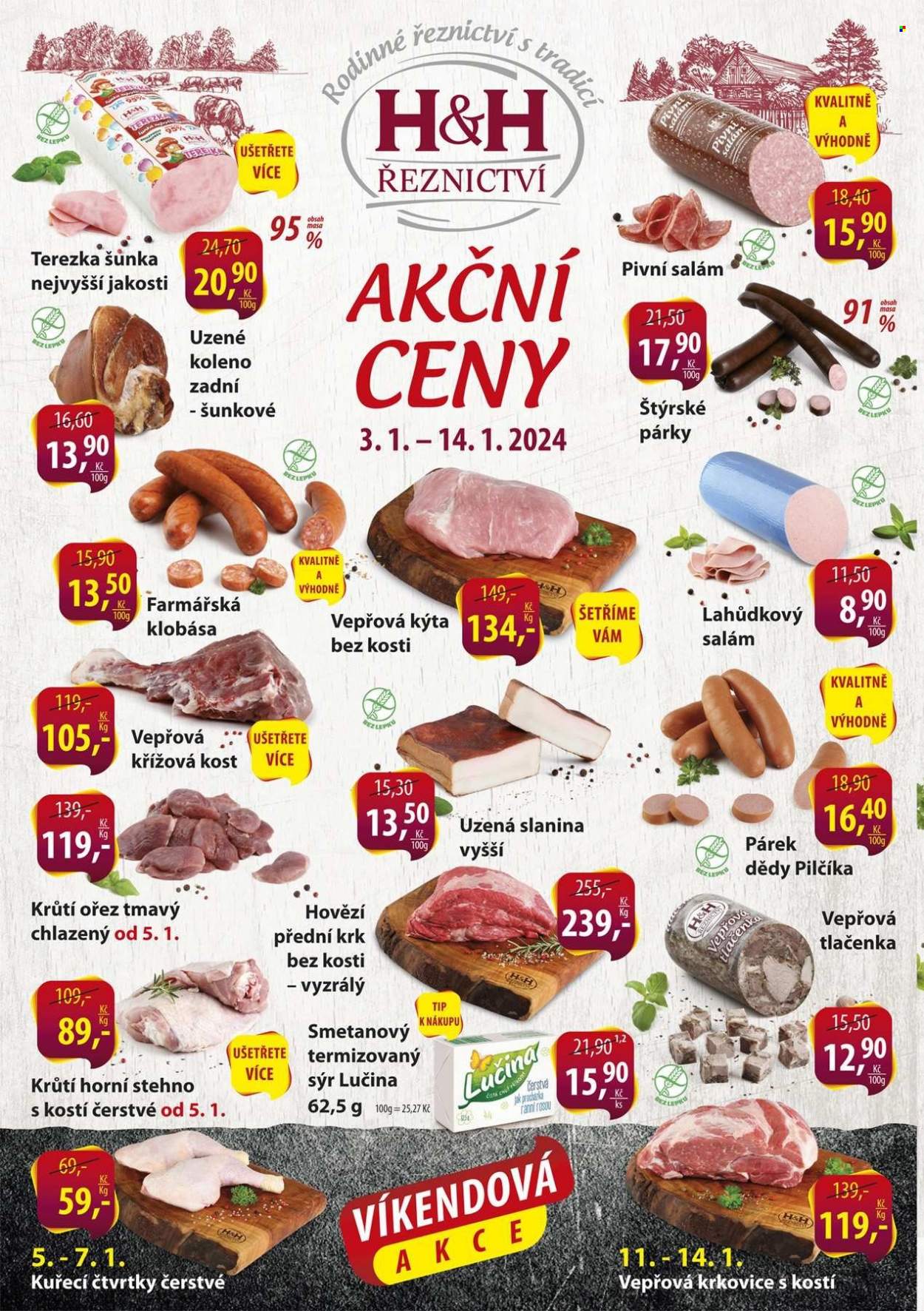 Leták Řeznictví H&H - 3.1.2024 - 14.1.2024. Strana 1