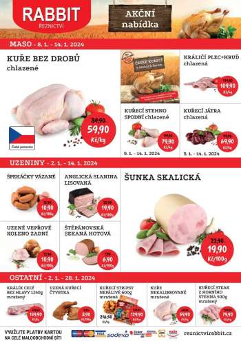 Leták RABBIT řeznictví - 8.1.2024 - 14.1.2024.