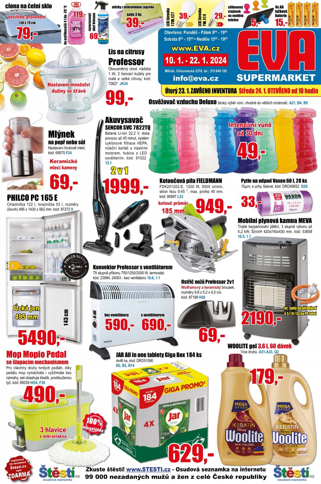Leták EVA supermarket - 10.1.2024 - 22.1.2024. Strana 1