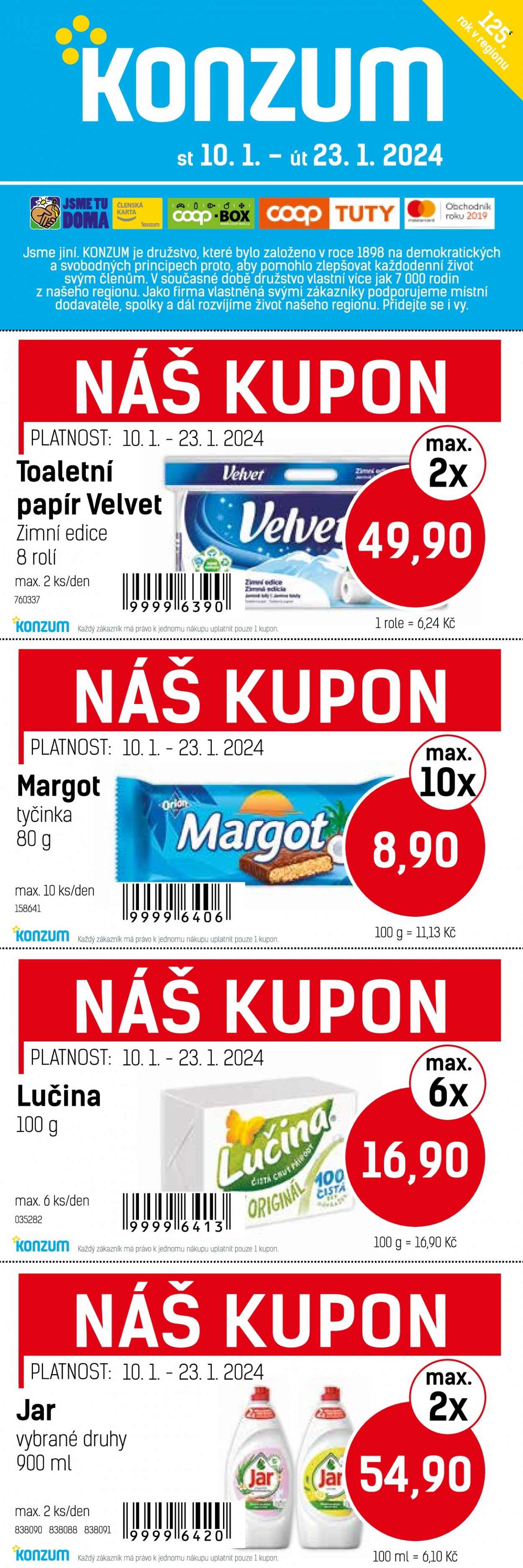 Leták Konzum - 10.1.2024 - 23.1.2024. Strana 1