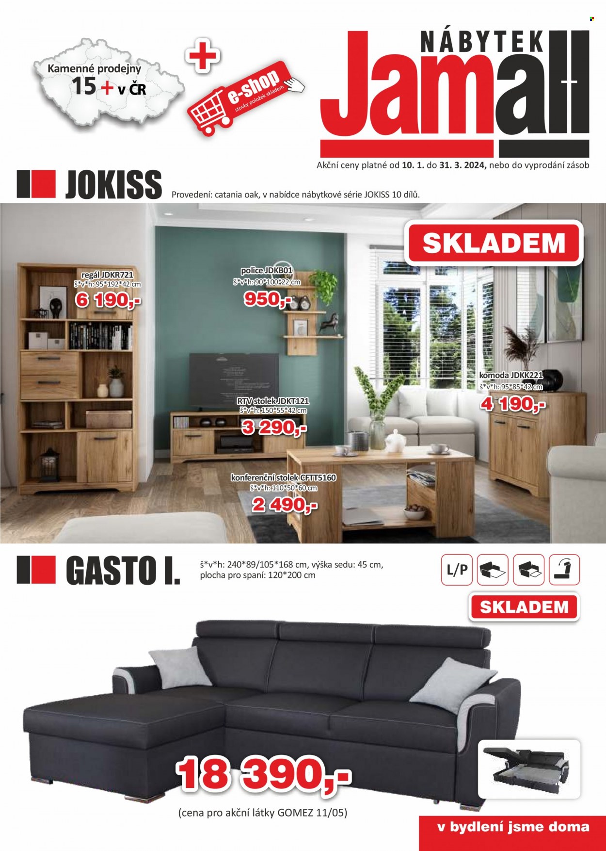 Leták Nábytek Jamall - 10.1.2024 - 31.3.2024. Strana 1