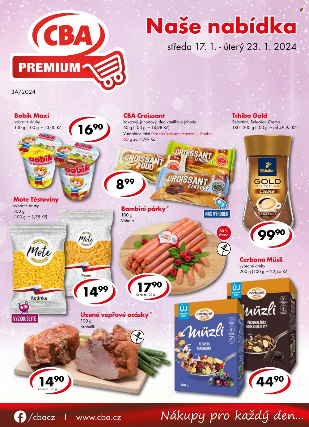 Leták CBA Premium - 17.1.2024 - 23.1.2024. Strana 1