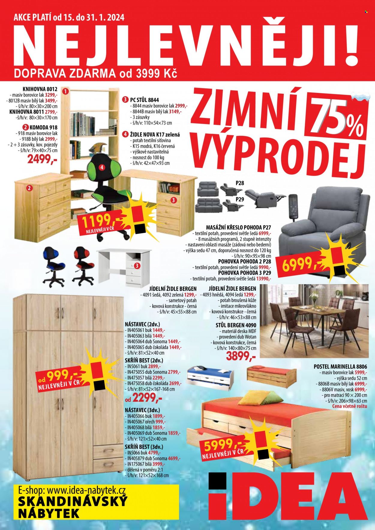 Leták IDEA nábytek - 15.1.2024 - 31.1.2024. Strana 1