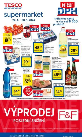 Leták TESCO supermarket - 24.1.2024 - 30.1.2024.