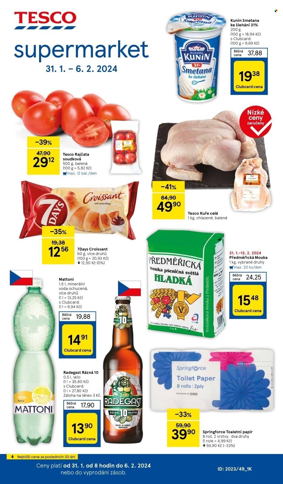 Leták TESCO supermarket - 31.1.2024 - 6.2.2024. Strana 1