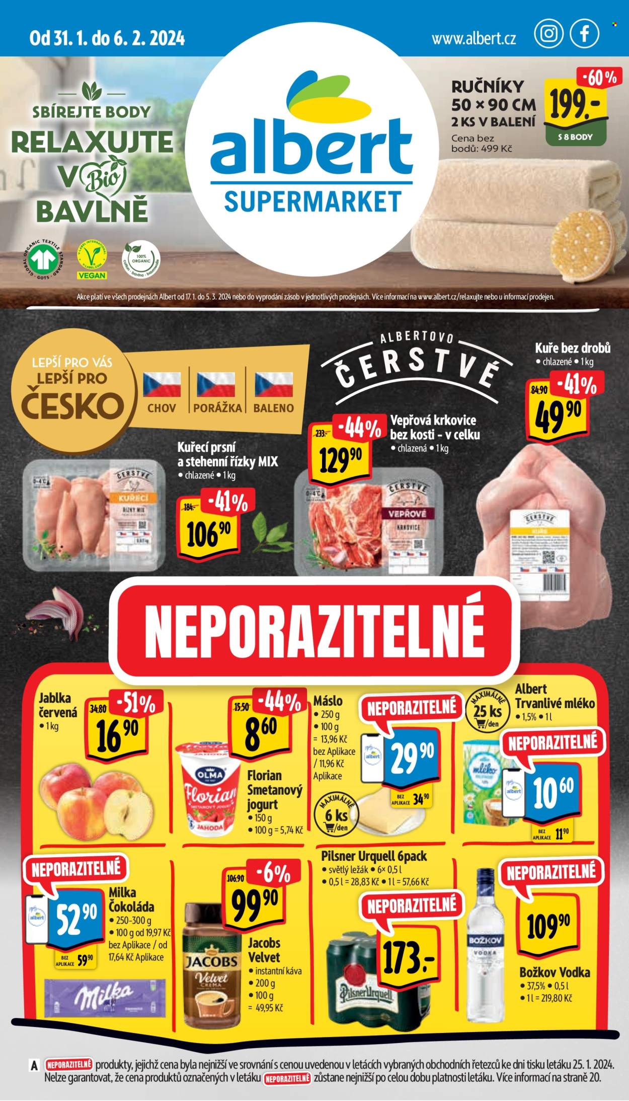 Leták Albert Supermarket - 31.1.2024 - 6.2.2024. Strana 1