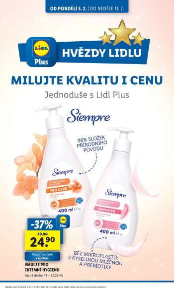 thumbnail - EMULZE PRO INTIMNÍ HYGIENU různé druhy 1 l = 62,25 Kč