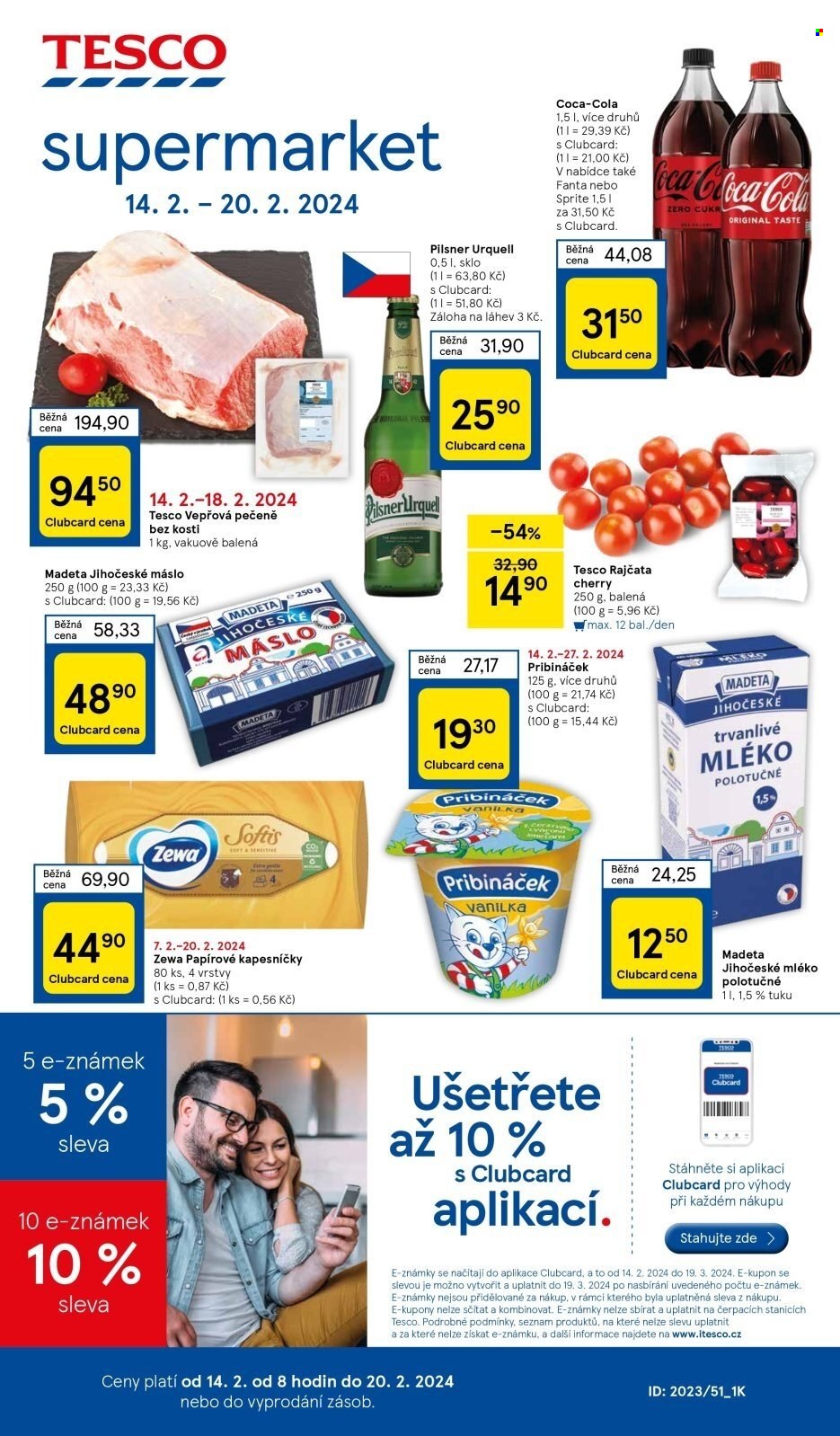 Leták TESCO supermarket - 14.2.2024 - 20.2.2024. Strana 1