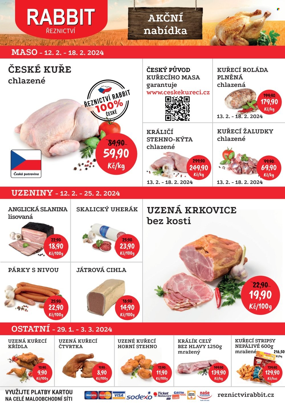 Leták RABBIT řeznictví - 12.2.2024 - 18.2.2024. Strana 1
