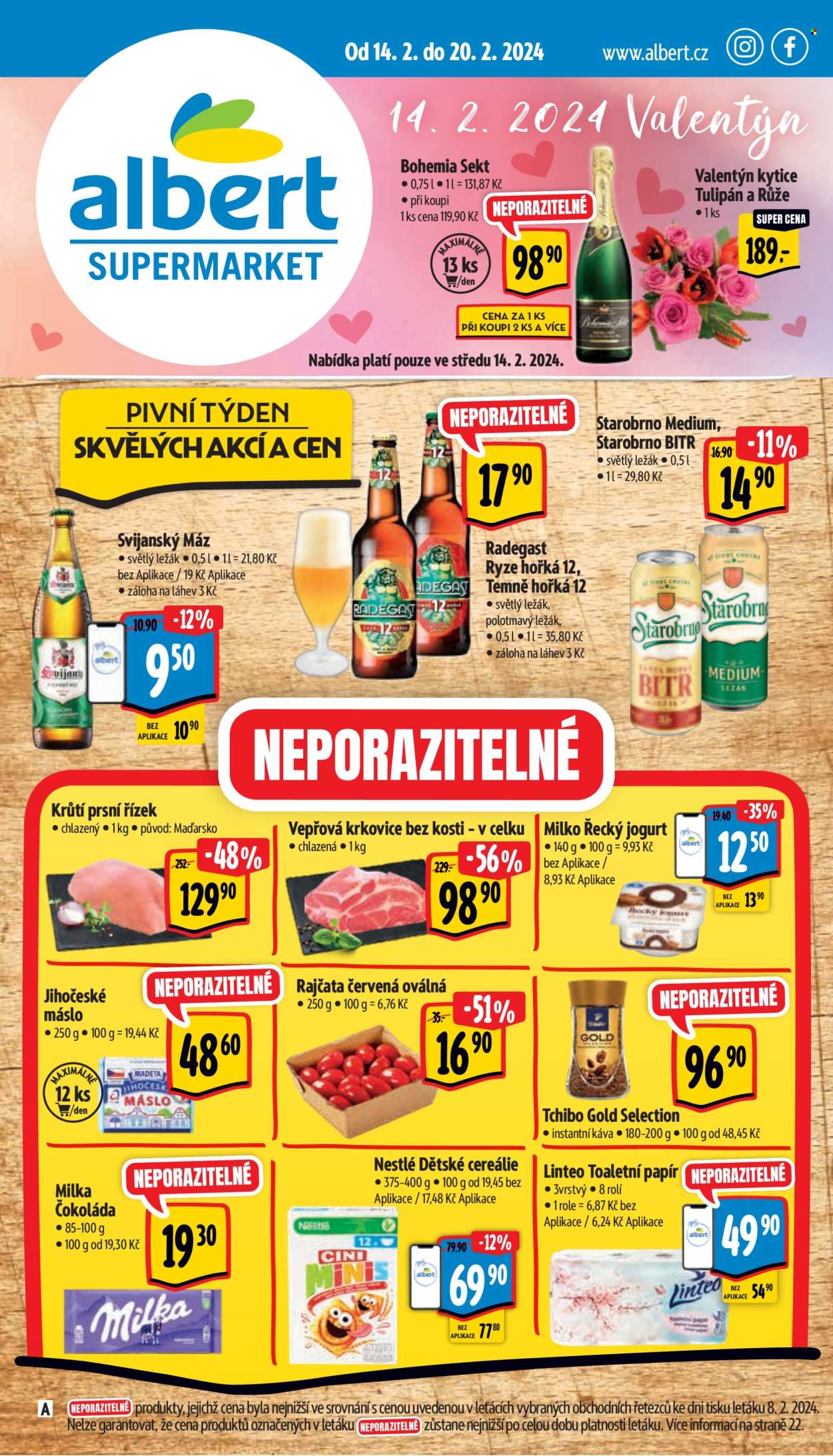 Leták Albert Supermarket - 14.2.2024 - 20.2.2024. Strana 1
