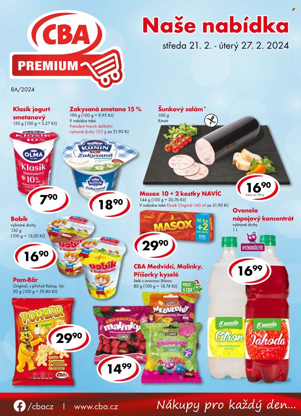 Leták CBA Premium - 21.2.2024 - 27.2.2024. Strana 1