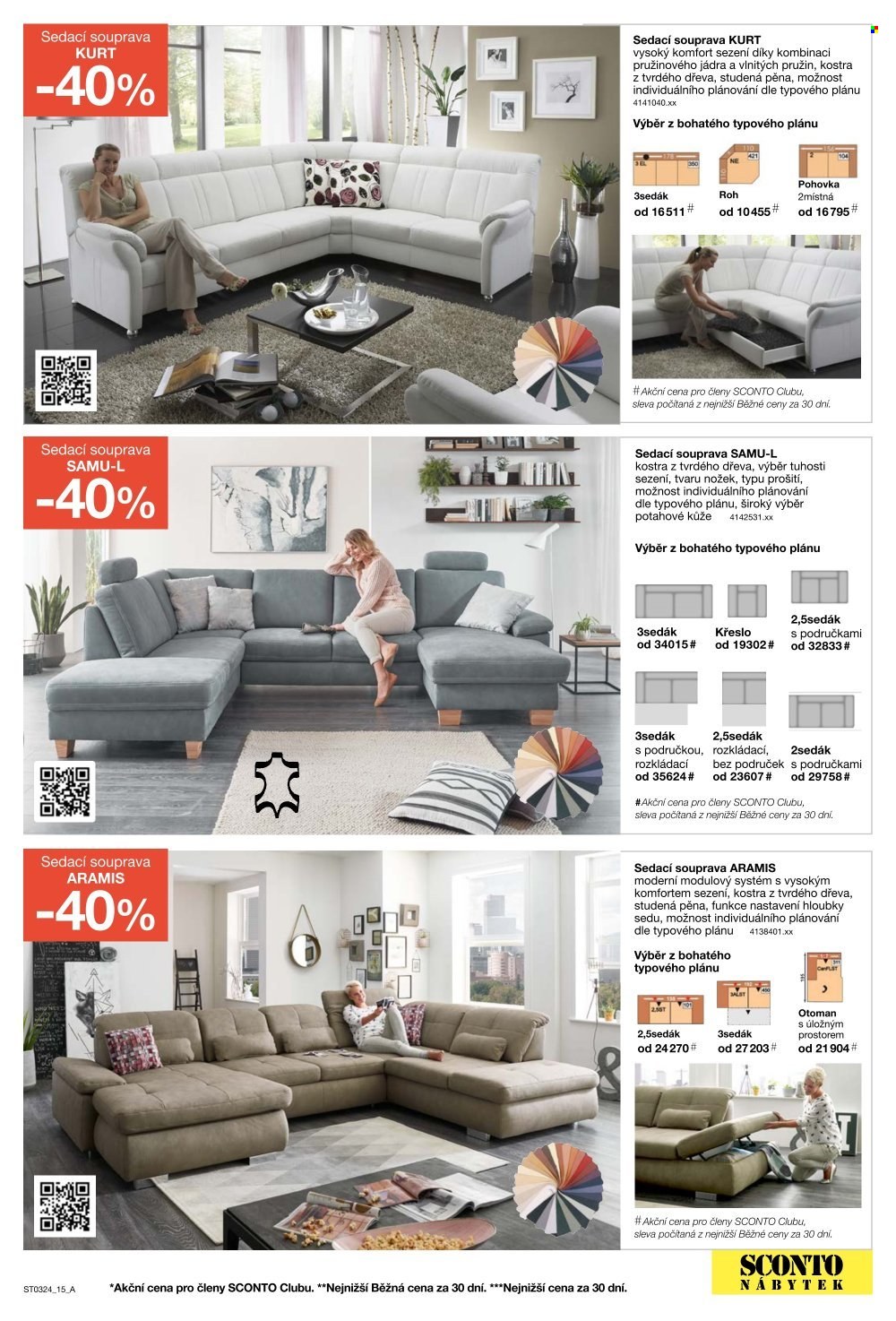 Leták SCONTO NÁBYTEK - 21.2.2024 - 19.3.2024. Strana 15