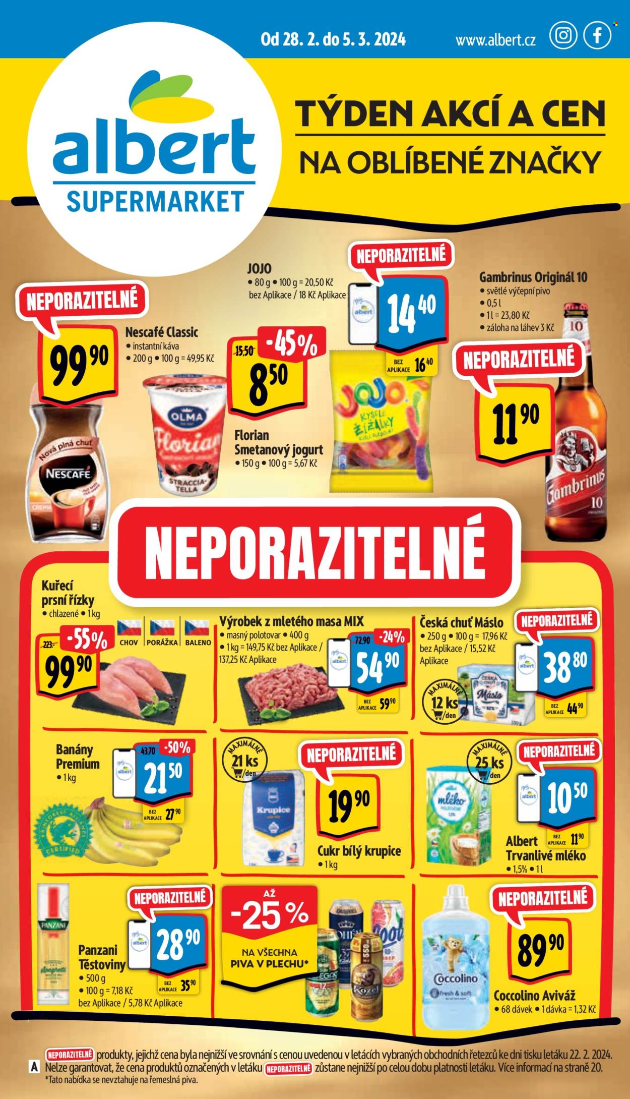 Leták Albert Supermarket - 28.2.2024 - 5.3.2024. Strana 1