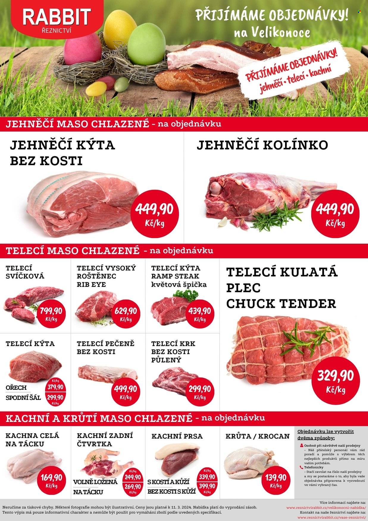 Leták RABBIT řeznictví. Strana 1