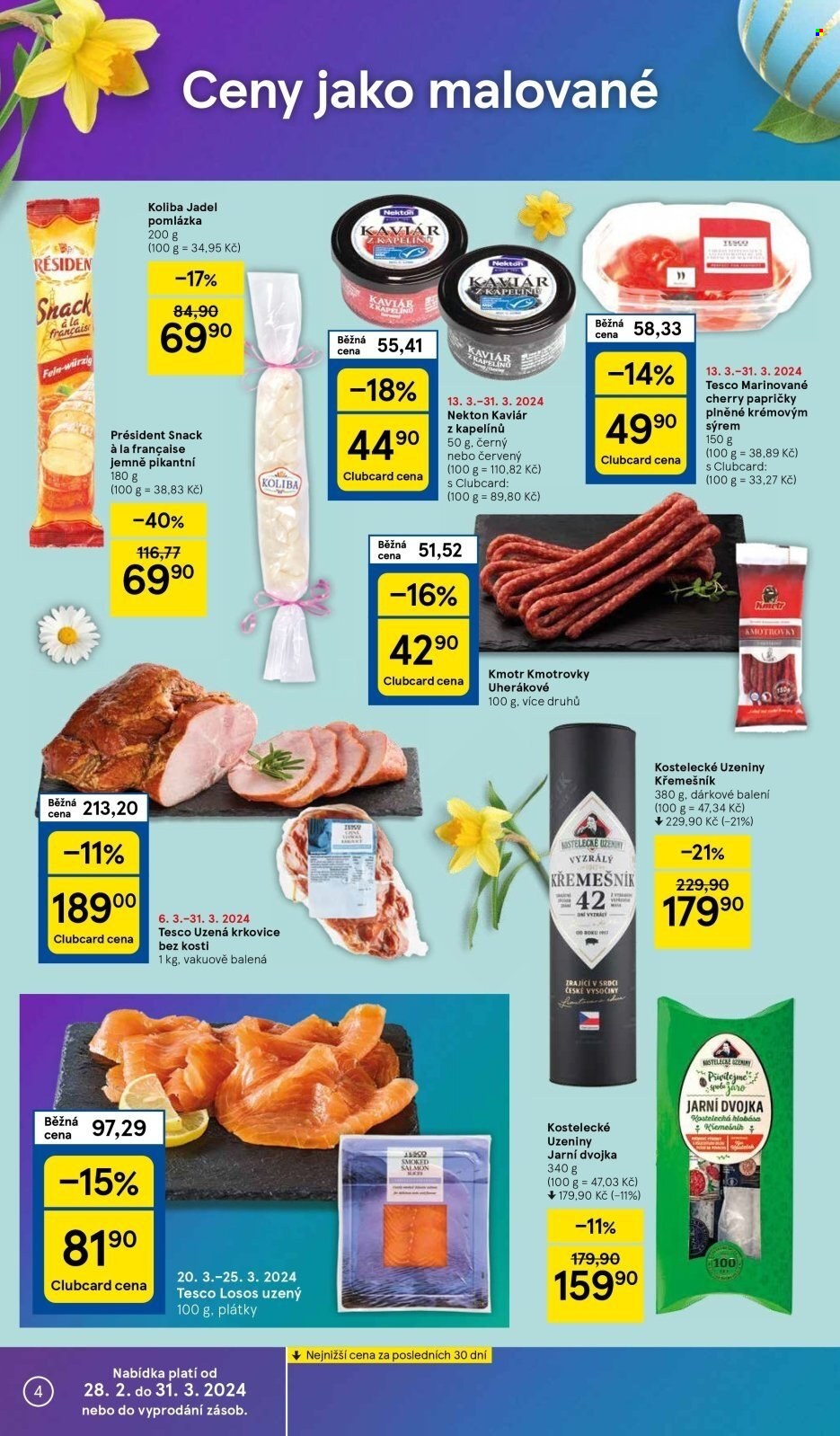 Leták TESCO supermarket - 20.3.2024 - 25.3.2024. Strana 4