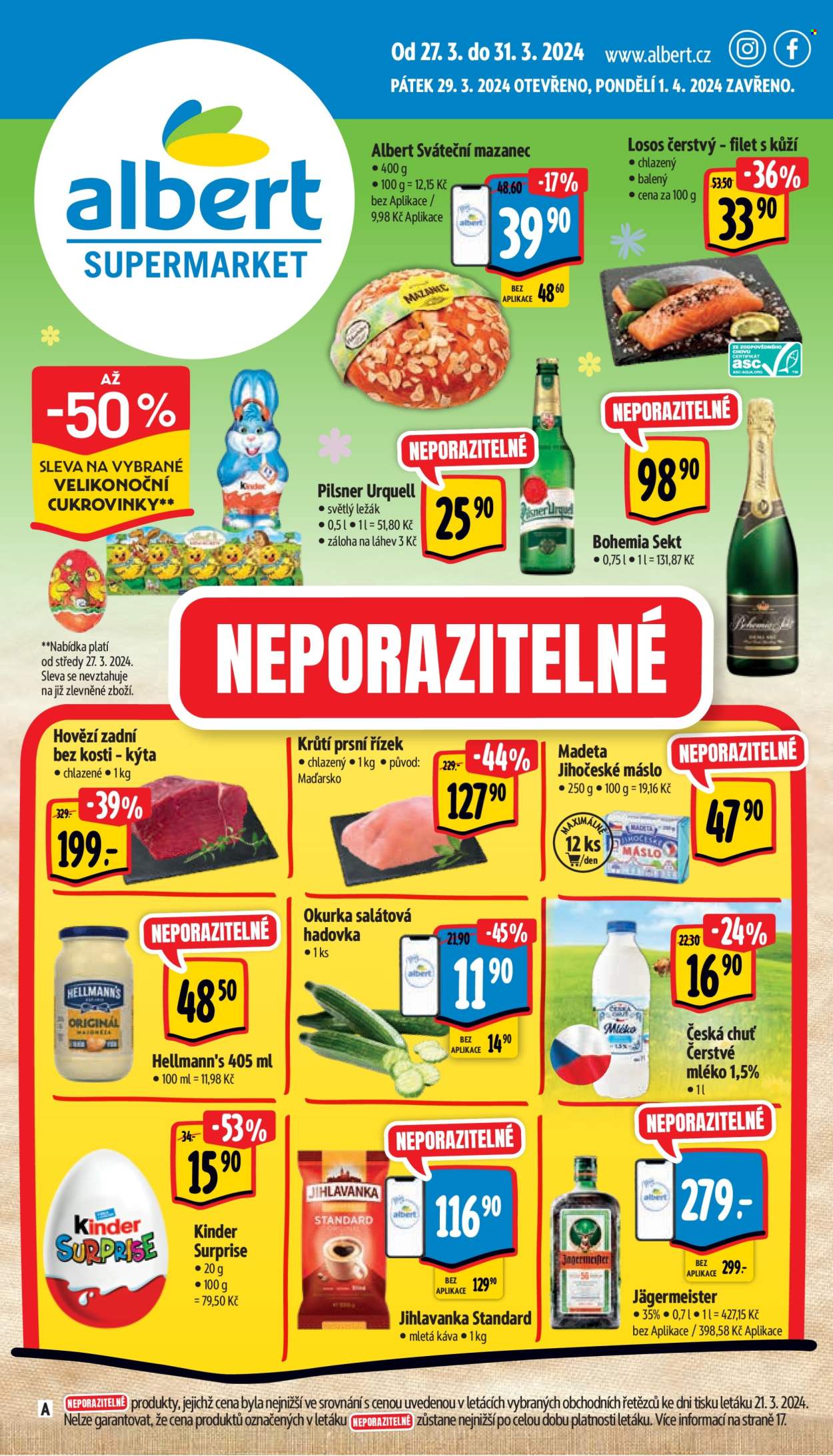 Leták Albert Supermarket - 27.3.2024 - 31.3.2024. Strana 1