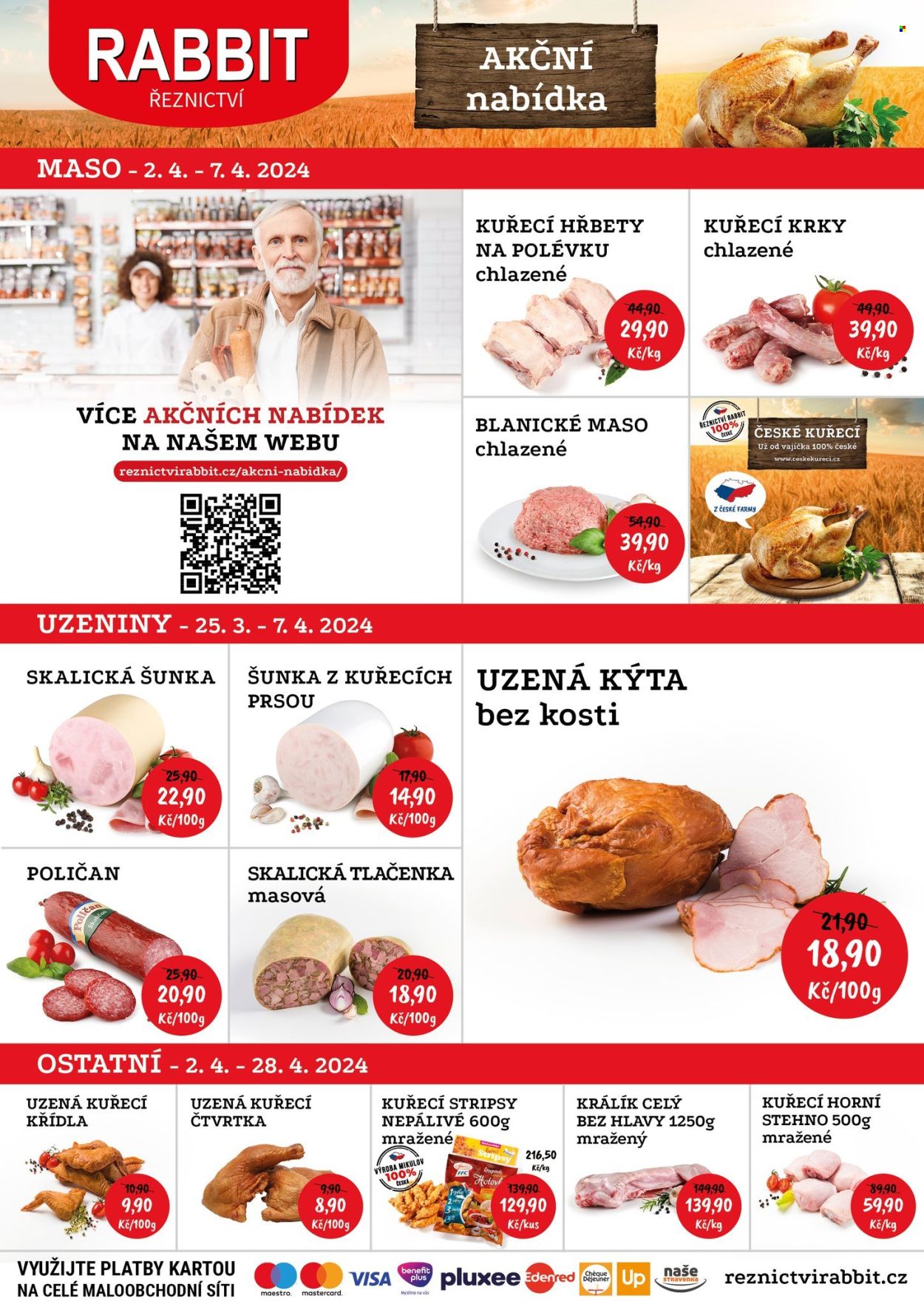 Leták RABBIT řeznictví - 2.4.2024 - 7.4.2024. Strana 1