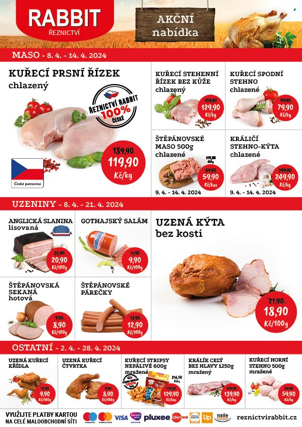 Leták RABBIT řeznictví - 8.4.2024 - 14.4.2024. Strana 1