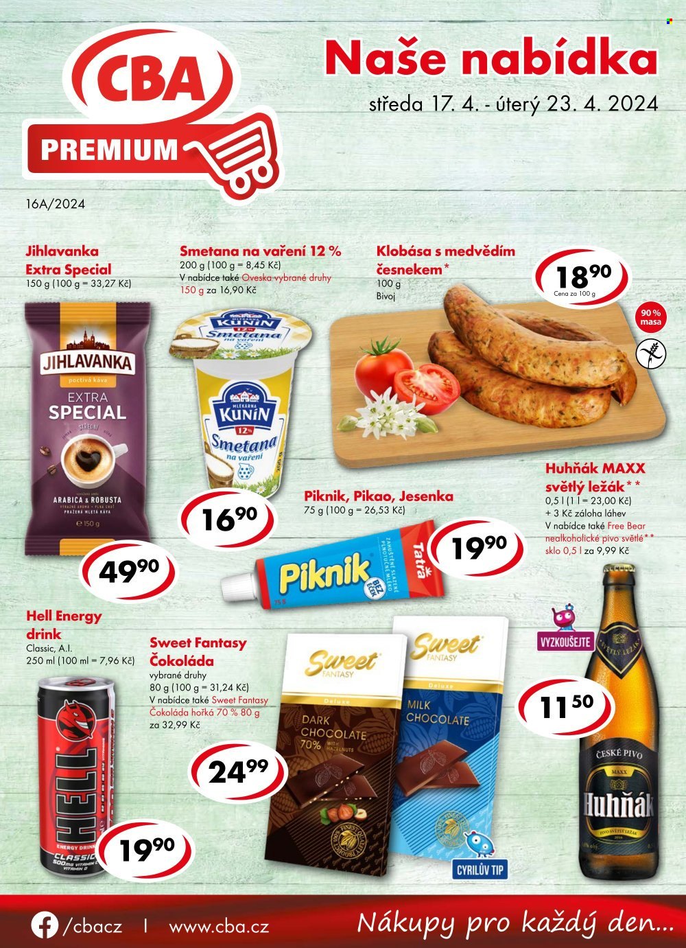 Leták CBA Premium - 17.4.2024 - 23.4.2024. Strana 1