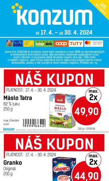 Leták Konzum - 17.4.2024 - 30.4.2024.