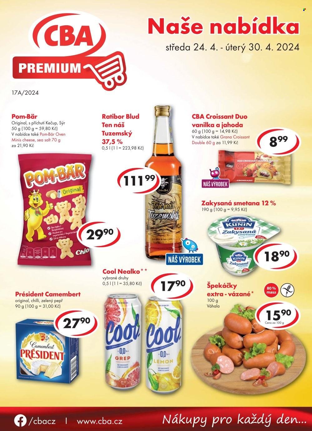 Leták CBA Premium - 24.4.2024 - 30.4.2024. Strana 1
