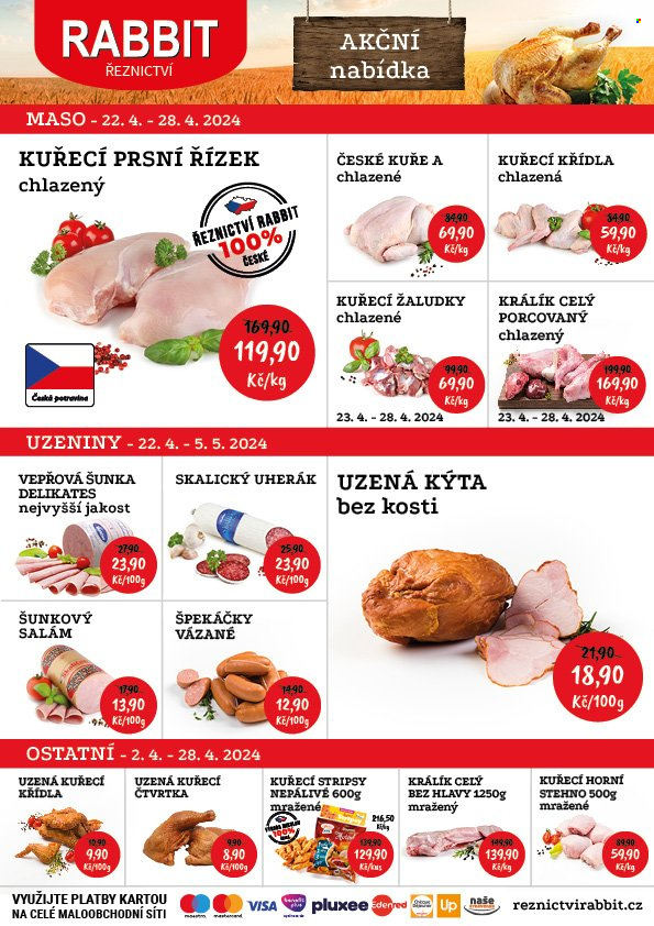 Leták RABBIT řeznictví - 22.4.2024 - 28.4.2024. Strana 1