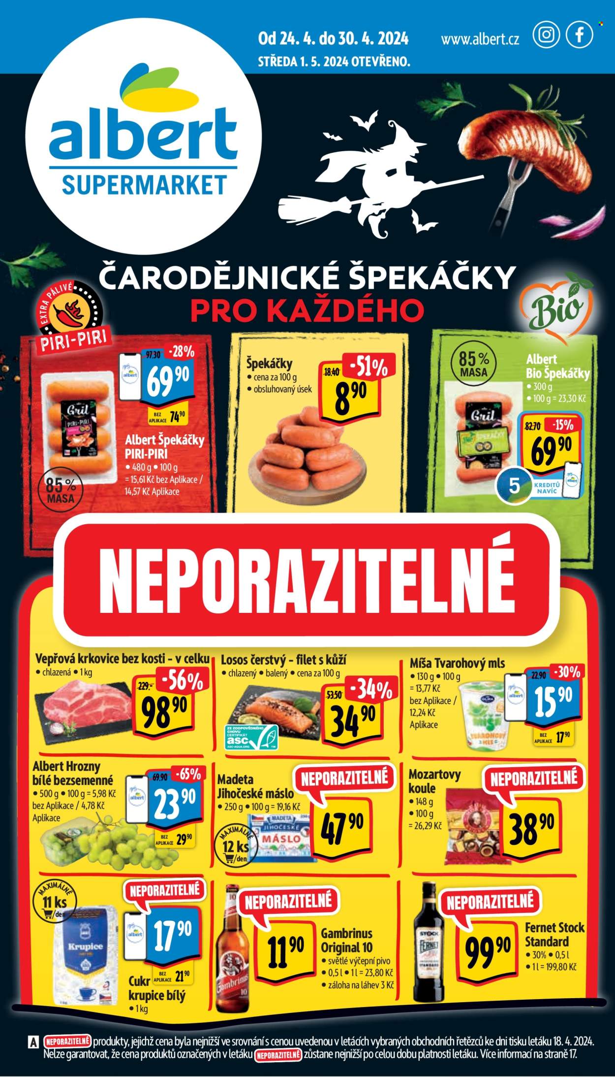 Leták Albert Supermarket - 24.4.2024 - 30.4.2024. Strana 1
