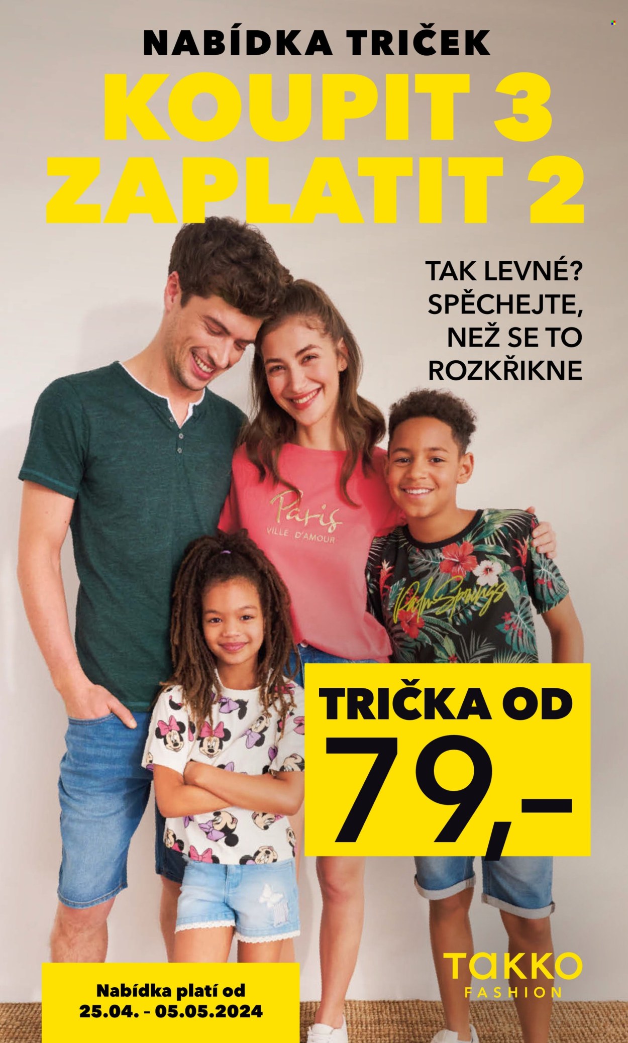 Leták Takko - 25.4.2024 - 5.5.2024. Strana 1